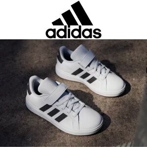 🆕 Adidas Grand Court 2.0 Kids Shoes with Velcro Closure. Size 11 Boys (no tags)